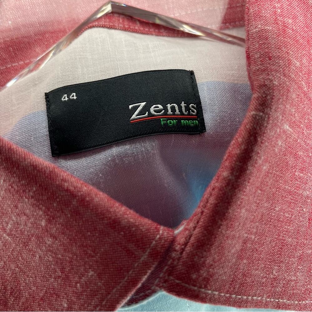 Mens Zents Button Front Shirt Sz 44 - Picture 3 of 3